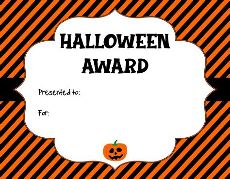 Printable Halloween Award Certificates