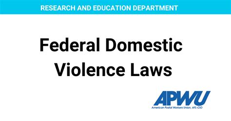 Federal Domestic Violence Laws | American Postal Workers Union