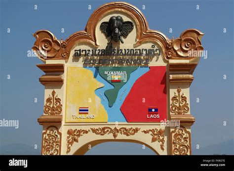 Golden Triangle monument - Thailand, Laos, Myanmar Stock Photo - Alamy