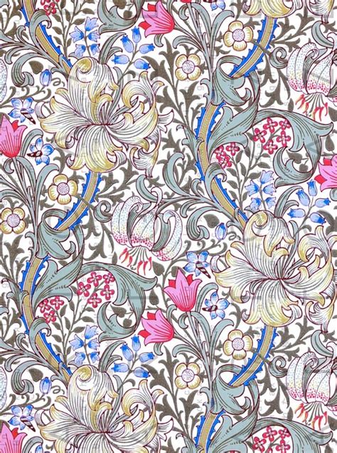 Art Nouveau Wallpaper FLOWERS. William MORRIS Floral Pattern