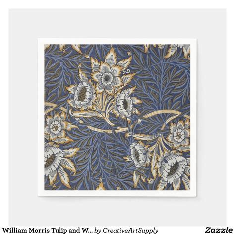 William Morris Tulip and Willow Floral Pattern Napkins Art Nouveau Pattern, Pattern Art, Floral ...