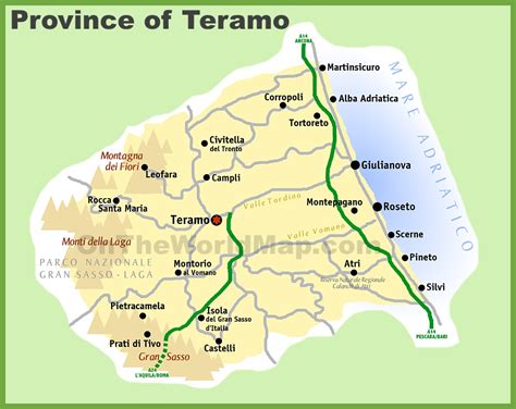 Province of Teramo map - Ontheworldmap.com