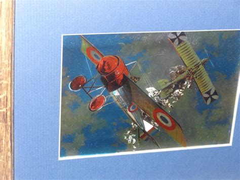 WW1 wings of Glory WWI WWII Fighter Planes Foil Etchings Artwork by John Berkley Framed ...