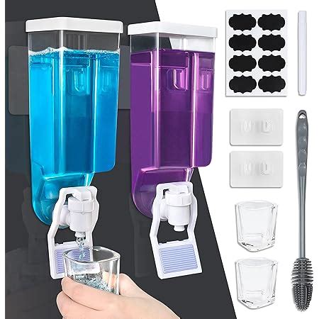 Amazon.com: LOMEVE 20oz Mouthwash Dispenser for Bathroom, Plastic Mouthwash Dispenser Wall ...