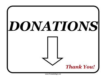 Printable donations sign – Artofit