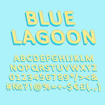 Blue Lagoon Vintage 3d Vector Alphabet Set Lagoon Design Latin Vector, Lagoon, Design, Latin PNG ...