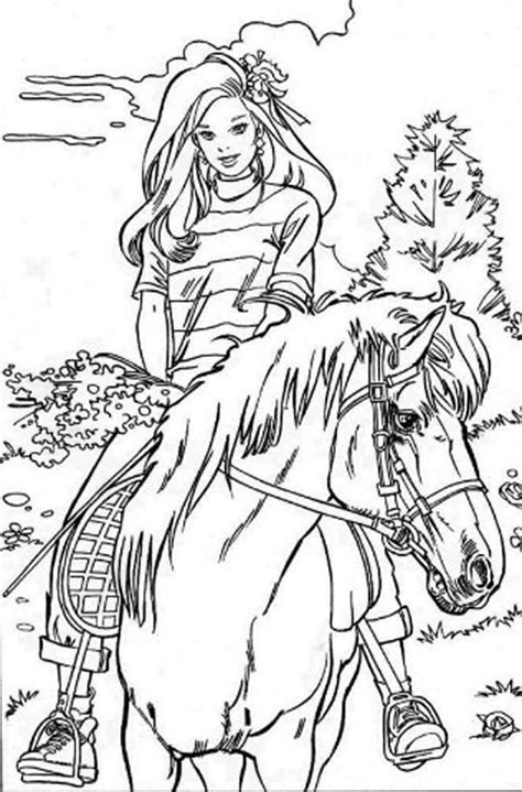 Barbie Horse Coloring Pages