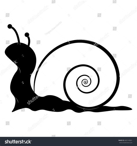 Icon Black White Snail Vector Illustration Stock Vector 683149831 - Shutterstock