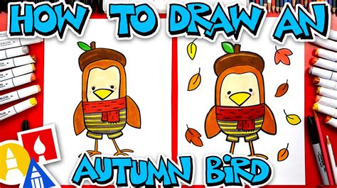 How To Draw An Autumn Bird - Art For Kids Hub