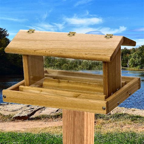 Cedar Hopper Post Mount Bird Feeder 8 qt | Momma's Home Store