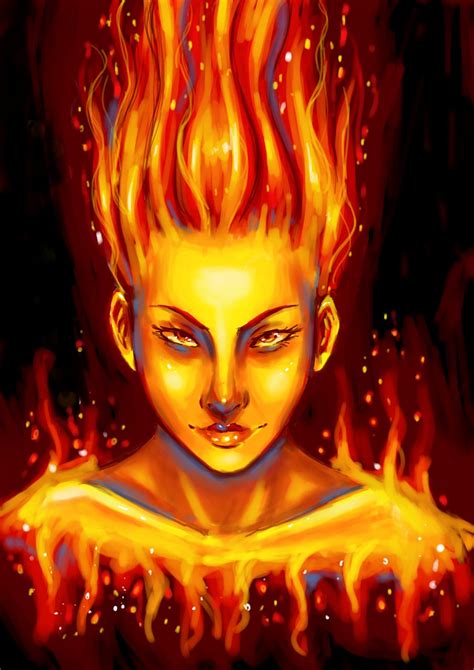 Fire Girl Drawing