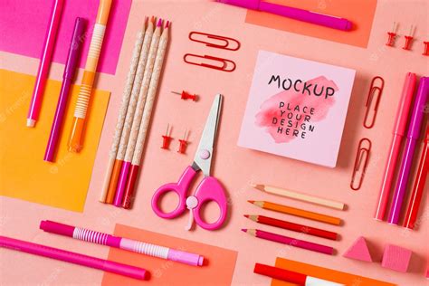 Free PSD | Desk stationary mockup design