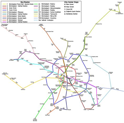 Birmingham Transit Map - Birmingham UK • mappery