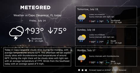 Cape Canaveral, FL Weather 14 days - Meteored