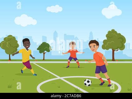 kids playing soccer Stock Vector Image & Art - Alamy