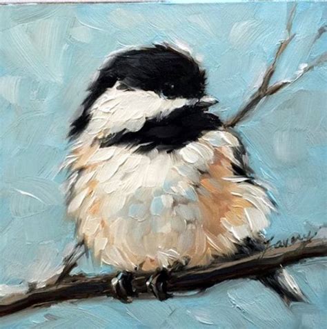 chickadee acrylic painting tutorial - whendoesvansrestock