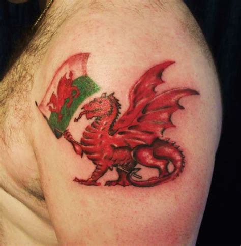 Welsh Red Dragon Tattoos Art