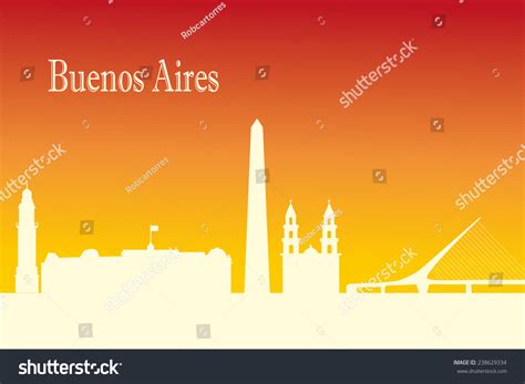 Buenos Aires City Skyline Silhouette Vector Stock Vector (Royalty Free ...