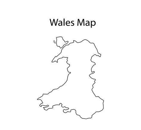 Wales Map Outline Vector Illustration in White Background 11661513 ...