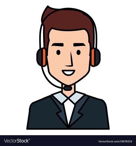 Call center agent avatar character Royalty Free Vector Image