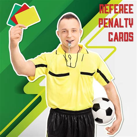 Referee Penalty Cards Set - Green, Red & Yellow for Soccer & Football ...