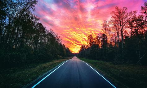 Gray concrete road, sky, landscape, road, sunset HD wallpaper ...