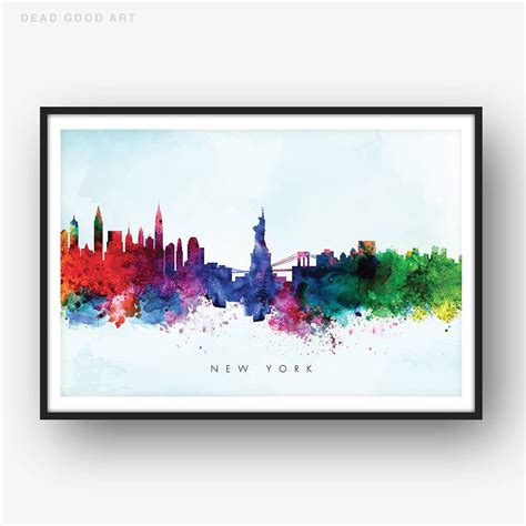 New York Skyline Watercolor at PaintingValley.com | Explore collection ...