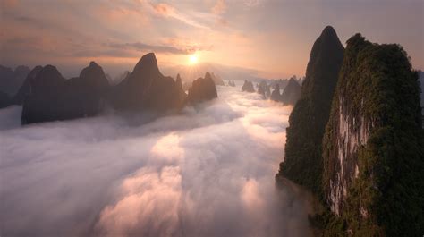 Sunrise in Guilin - Floating On Fog - TSL - Post-Processing & HDR ...