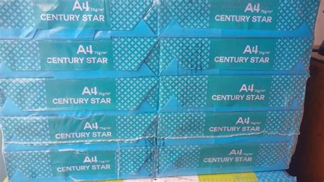 Plain White Century STAR 75 GSM Copier Paper, For Printing, Size ...