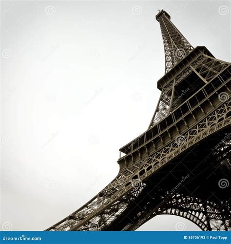 Black and White Eiffel Tower in the City of Paris France Stock Image ...