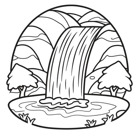 Waterfall Picture coloring page - Download, Print or Color Online for Free