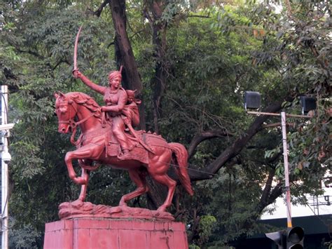 Equestrian statue of Rani of Jhansi Lakshmibai in Pune, Maharashtra India