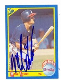 Mark Lemke autographed Baseball Card (Atlanta Braves) 1990 Score #593