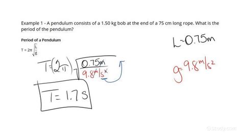 How to Calculate the Period of an Oscillating Pendulum | Physics | Study.com