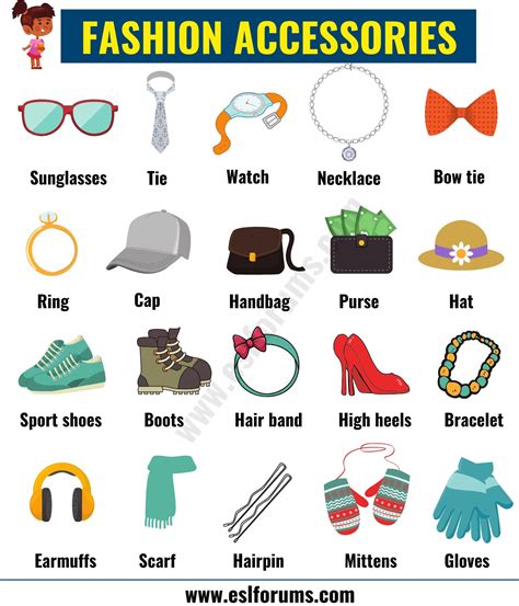 Fashion Accessories: List of Accessories for Men and Women in English - ESL Forums