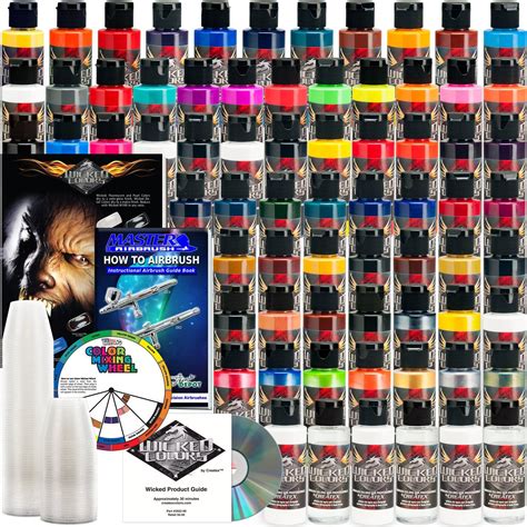 Buy Createx66 Wicked Colors 2oz Complete Colors Airbrush Paint Set ...