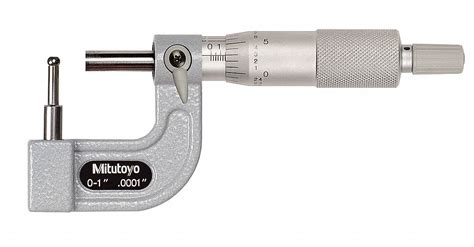 MITUTOYO Digital Tube Micrometer, Operation Type Mechanical, Range 0 in to 1 in, Accuracy +/-0. ...