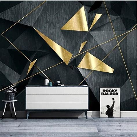 gold black lines wallpaper Geometric Shapes Wallpaper, Abstract Art Wallpaper, Wallpaper Modern ...