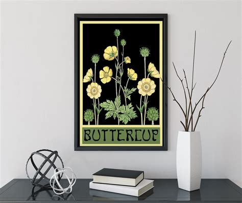 Art Nouveau Poster Floral Print Bohemian Print Large Artwork Buttercups ...