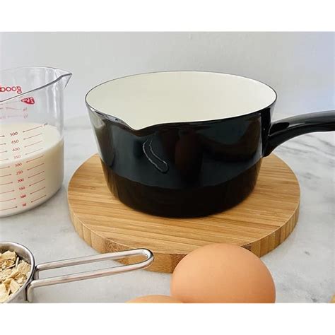 Buy MAZONNE 1 Qt Enamel Milk Pot, Butter Warmer, Enamelware Saucepan Pan with Handle and Pour ...