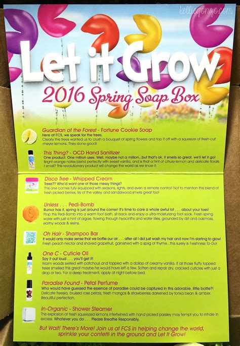 KellieGonzo: Fortune Cookie Soap Spring 2016 Soap Box Review - Let It Grow