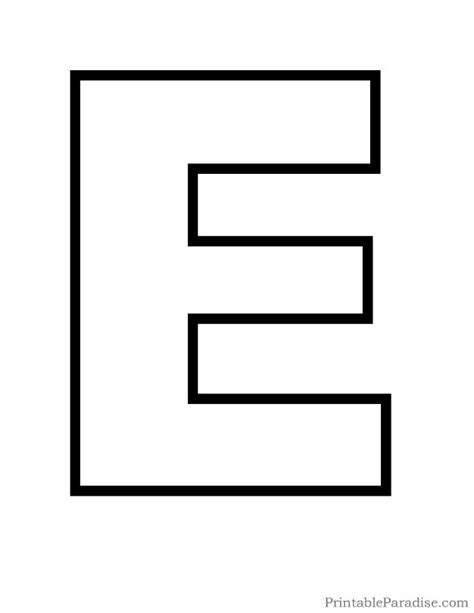 Printable Letter E Outline | Bubble Letter E