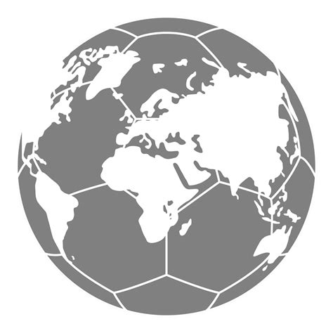 World Map on the Foot Ball Silhouette for Icon, Symbol, Pictogram, Sport News, Art Illustration ...