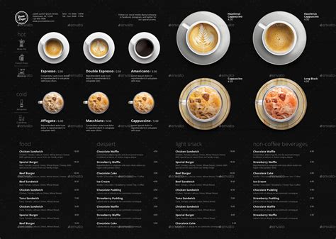 Minimalist Photography Coffee Menu A3, Print Templates | GraphicRiver
