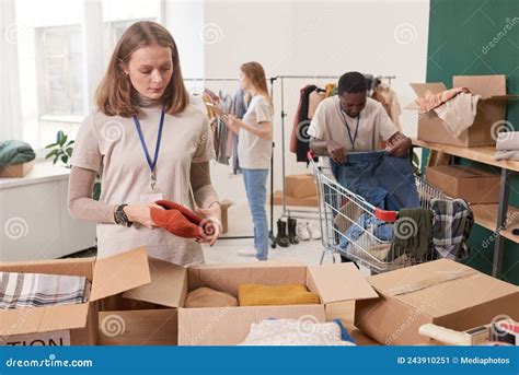 Modern Clothes Charity Routine Stock Image - Image of males, charity ...