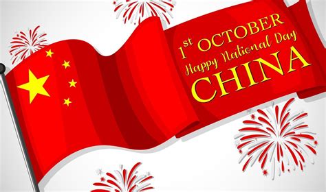 Happy China's National Day font on flag of China banner 2711176 Vector Art at Vecteezy