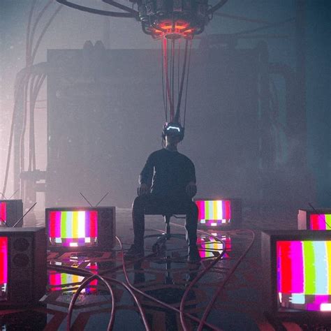 Dystopian Cyberpunk Art: TV Head Man