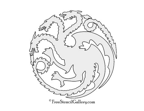 Game of Thrones - House Targaryen Sigil Stencil | Free Stencil Gallery