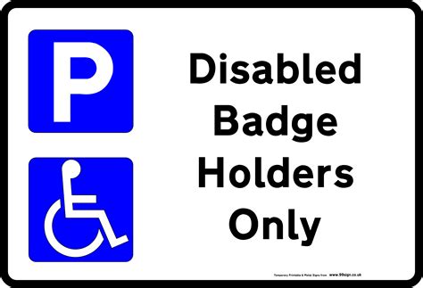 Handicap Parking Sign Printable