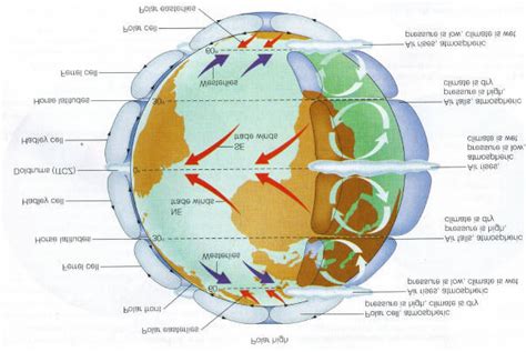 Global air circulation as described in the six-cell circulation model... | Download Scientific ...